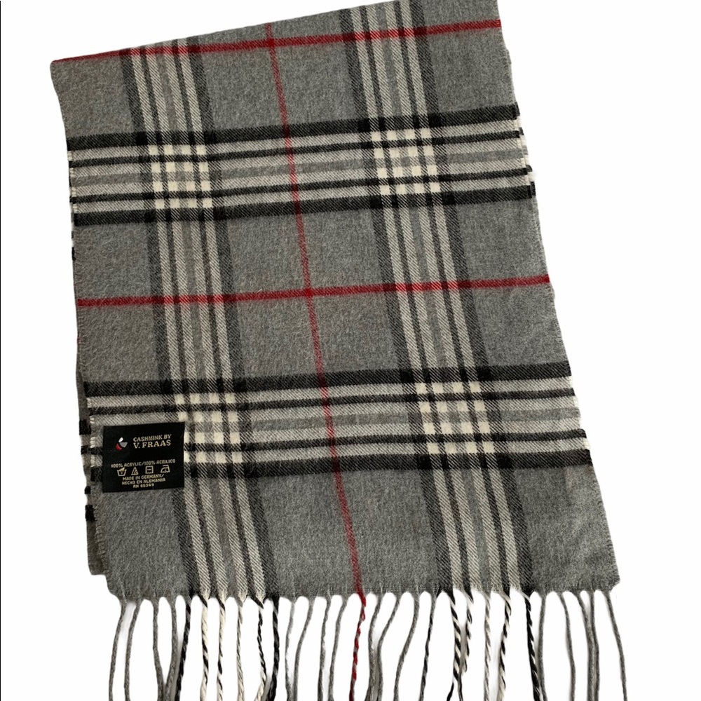 V.Fraas Gray Cashmink Scarf - Picture 2 of 4